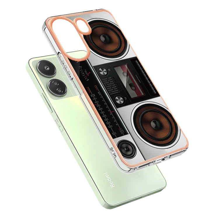 For Xiaomi Redmi 13C 4G Electroplating Marble Dual-side IMD Phone Case(Retro Radio) - free shipping - PMC TechLife - Order now!