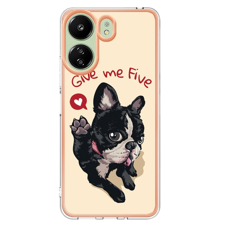 For Xiaomi Redmi 13C 4G Electroplating Marble Dual-side IMD Phone Case(Lucky Dog) - 13C Cases by PMC TechLife | Online Shopping South Africa | PMC TechLife | Buy Now Pay Later Mobicred