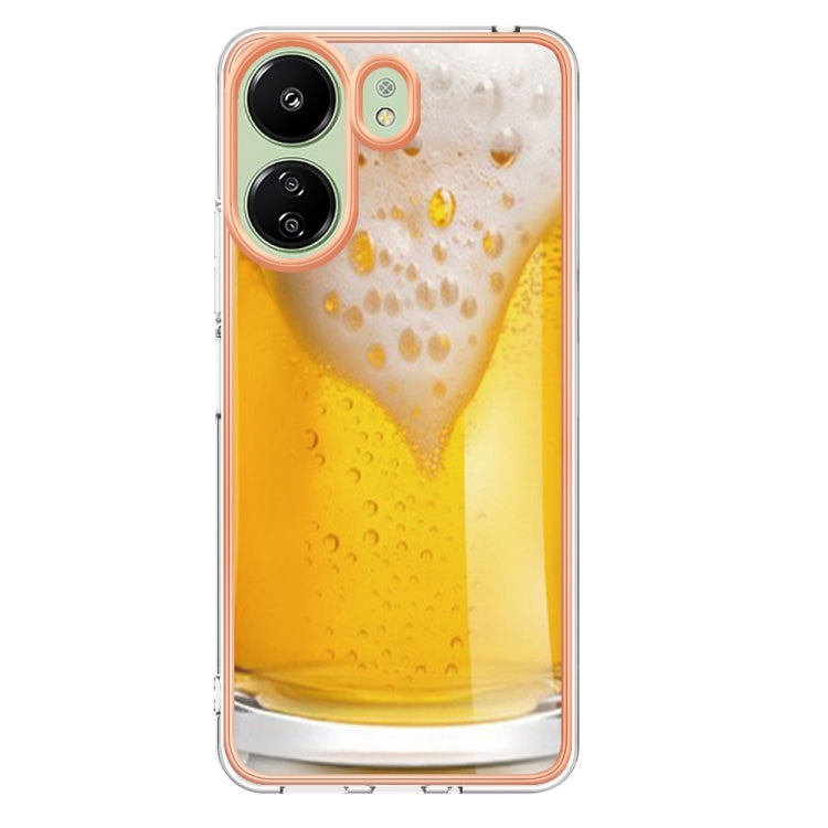 For Xiaomi Redmi 13C 4G Electroplating Marble Dual-side IMD Phone Case(Draft Beer) - 13C Cases by PMC TechLife | Online Shopping South Africa | PMC TechLife | Buy Now Pay Later Mobicred