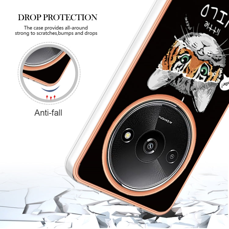 For Xiaomi Redmi A3 Electroplating Marble Dual-side IMD Phone Case(Natural Growth) - Xiaomi Cases by PMC TechLife | Online Shopping South Africa | PMC TechLife | Buy Now Pay Later Mobicred