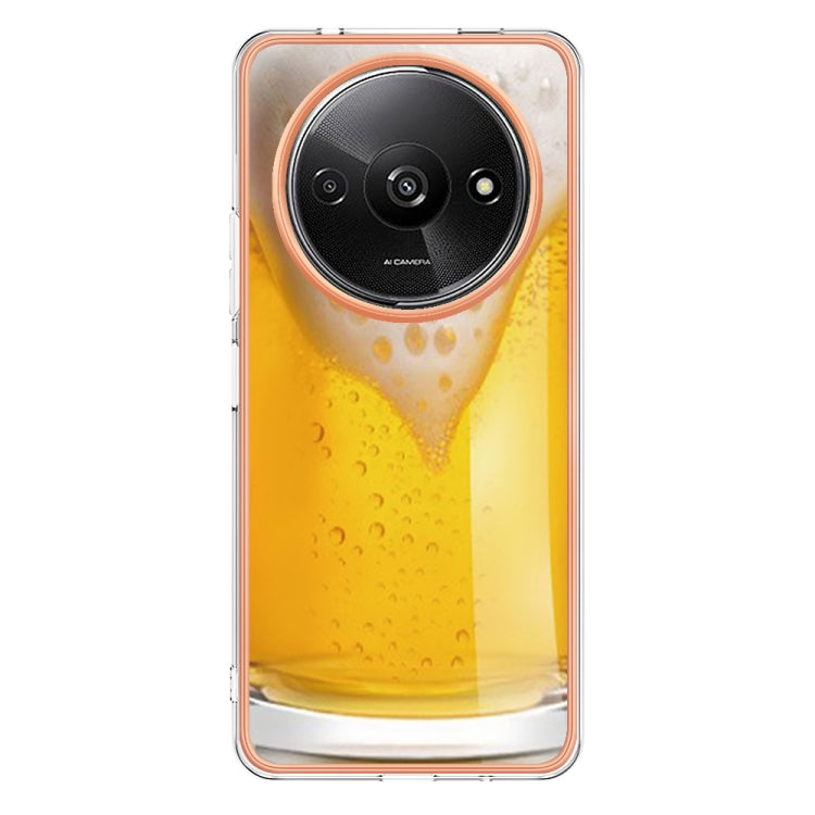 For Xiaomi Redmi A3 Electroplating Marble Dual-side IMD Phone Case(Draft Beer) - Xiaomi Cases by PMC TechLife | Online Shopping South Africa | PMC TechLife | Buy Now Pay Later Mobicred