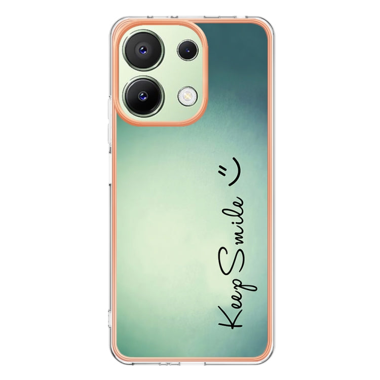 For Xiaomi Redmi Note 13 4G Global Electroplating Marble Dual-side IMD Phone Case(Smile) - Note 13 Cases by PMC TechLife | Online Shopping South Africa | PMC TechLife | Buy Now Pay Later Mobicred