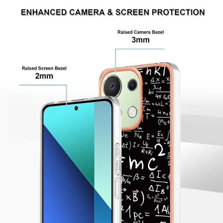 For Xiaomi Redmi Note 13 4G Global Electroplating Marble Dual-side IMD Phone Case(Equation) - Note 13 Cases by PMC TechLife | Online Shopping South Africa | PMC TechLife | Buy Now Pay Later Mobicred