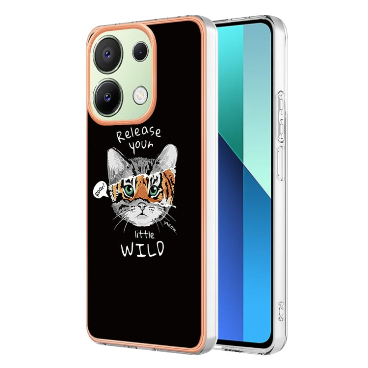 For Xiaomi Redmi Note 13 4G Global Electroplating Marble Dual-side IMD Phone Case(Natural Growth) - Note 13 Cases by PMC TechLife | Online Shopping South Africa | PMC TechLife | Buy Now Pay Later Mobicred