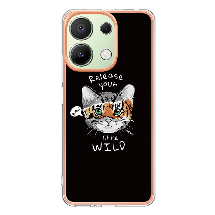 For Xiaomi Redmi Note 13 4G Global Electroplating Marble Dual-side IMD Phone Case(Natural Growth) - Note 13 Cases by PMC TechLife | Online Shopping South Africa | PMC TechLife | Buy Now Pay Later Mobicred