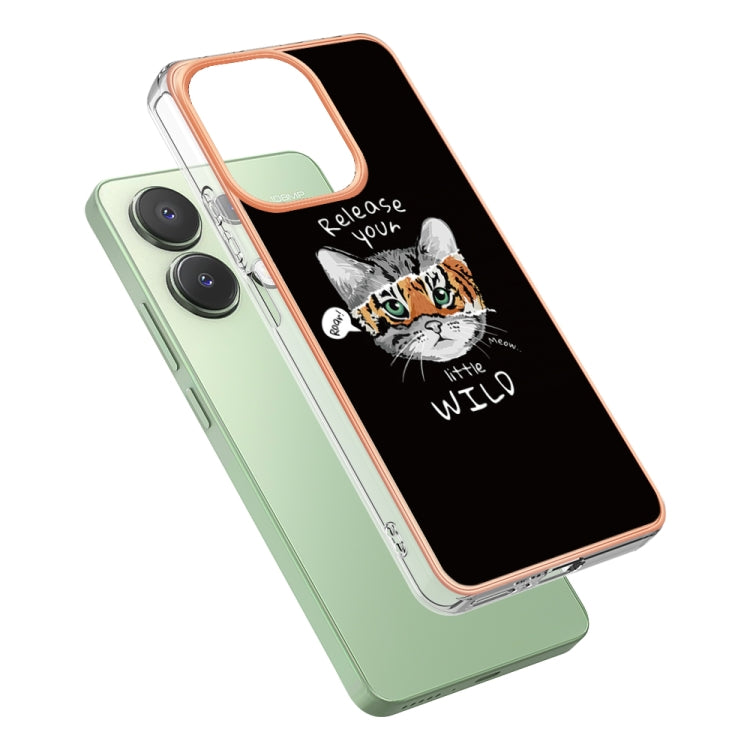 For Xiaomi Redmi Note 13 4G Global Electroplating Marble Dual-side IMD Phone Case(Natural Growth) - Note 13 Cases by PMC TechLife | Online Shopping South Africa | PMC TechLife | Buy Now Pay Later Mobicred