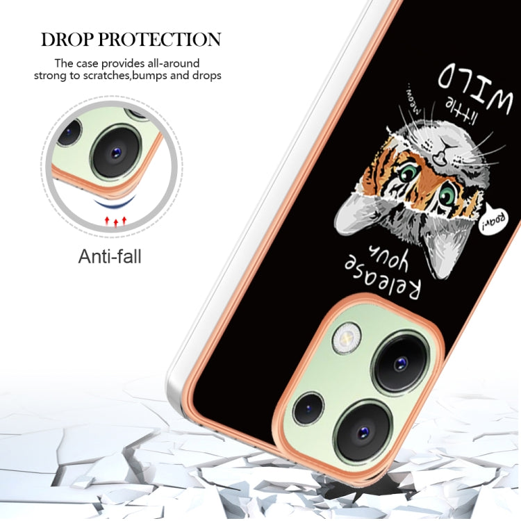 For Xiaomi Redmi Note 13 4G Global Electroplating Marble Dual-side IMD Phone Case(Natural Growth) - Note 13 Cases by PMC TechLife | Online Shopping South Africa | PMC TechLife | Buy Now Pay Later Mobicred