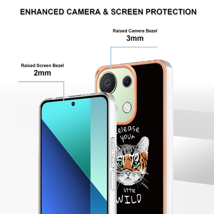 For Xiaomi Redmi Note 13 4G Global Electroplating Marble Dual-side IMD Phone Case(Natural Growth) - Note 13 Cases by PMC TechLife | Online Shopping South Africa | PMC TechLife | Buy Now Pay Later Mobicred