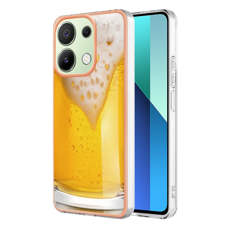 For Xiaomi Redmi Note 13 4G Global Electroplating Marble Dual-side IMD Phone Case(Draft Beer) - Note 13 Cases by PMC TechLife | Online Shopping South Africa | PMC TechLife | Buy Now Pay Later Mobicred