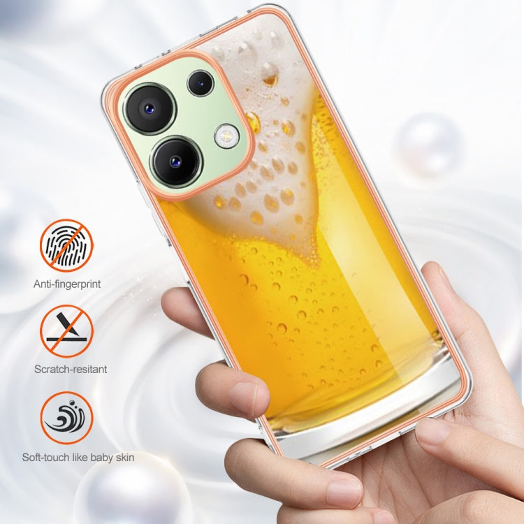For Xiaomi Redmi Note 13 4G Global Electroplating Marble Dual-side IMD Phone Case(Draft Beer) - Note 13 Cases by PMC TechLife | Online Shopping South Africa | PMC TechLife | Buy Now Pay Later Mobicred