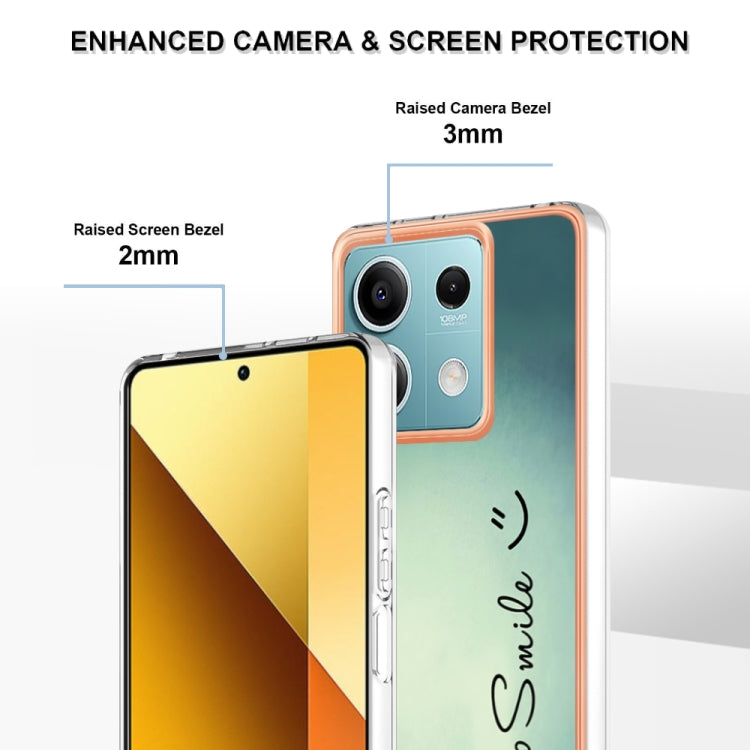 For Xiaomi Redmi Note 13 5G Electroplating Marble Dual-side IMD Phone Case(Smile) - Note 13 Cases by PMC TechLife | Online Shopping South Africa | PMC TechLife | Buy Now Pay Later Mobicred