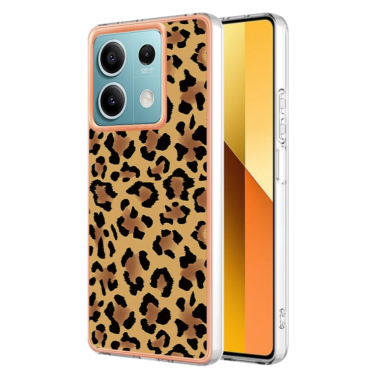 For Xiaomi Redmi Note 13 5G Electroplating Marble Dual-side IMD Phone Case(Leopard Print) - Note 13 Cases by PMC TechLife | Online Shopping South Africa | PMC TechLife | Buy Now Pay Later Mobicred