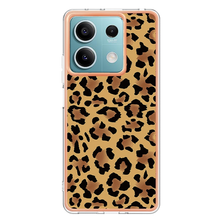 For Xiaomi Redmi Note 13 5G Electroplating Marble Dual-side IMD Phone Case(Leopard Print) - Note 13 Cases by PMC TechLife | Online Shopping South Africa | PMC TechLife | Buy Now Pay Later Mobicred