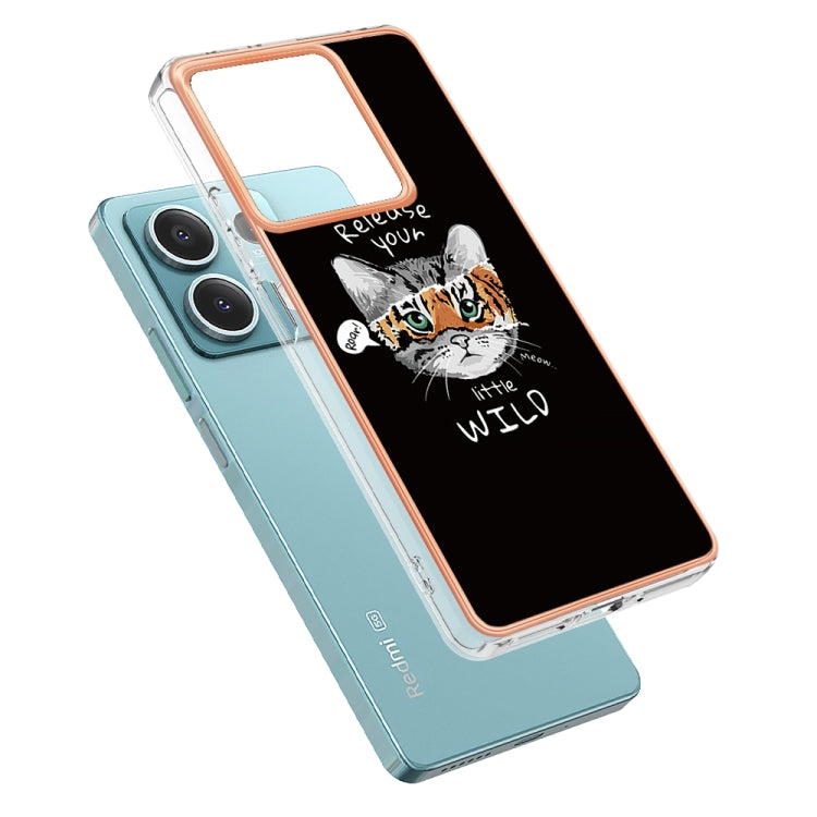 For Xiaomi Redmi Note 13 5G Electroplating Marble Dual-side IMD Phone Case(Natural Growth) - Note 13 Cases by PMC TechLife | Online Shopping South Africa | PMC TechLife | Buy Now Pay Later Mobicred