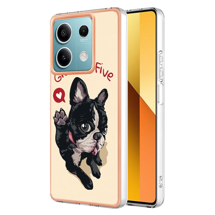 For Xiaomi Redmi Note 13 5G Electroplating Marble Dual-side IMD Phone Case(Lucky Dog) - Note 13 Cases by PMC TechLife | Online Shopping South Africa | PMC TechLife | Buy Now Pay Later Mobicred