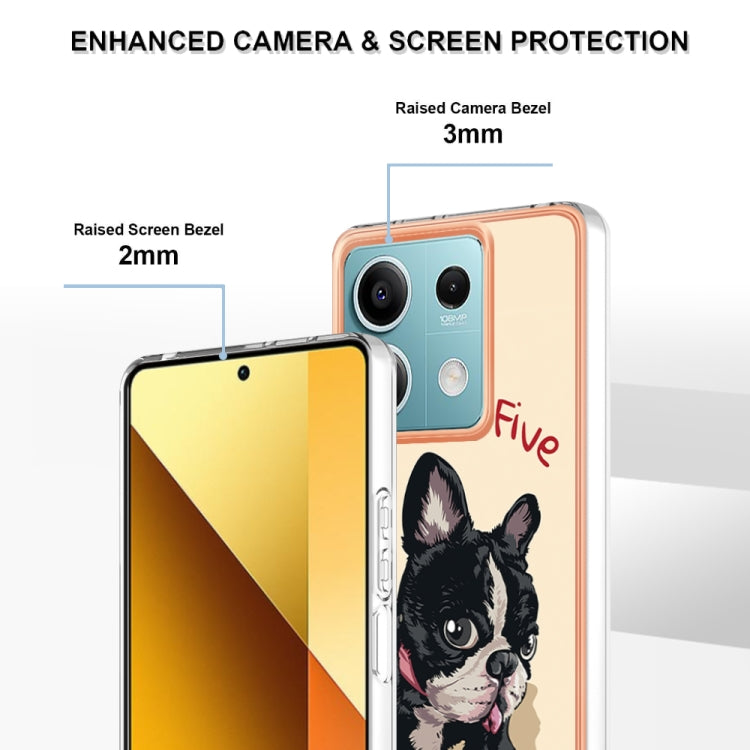 For Xiaomi Redmi Note 13 5G Electroplating Marble Dual-side IMD Phone Case(Lucky Dog) - Note 13 Cases by PMC TechLife | Online Shopping South Africa | PMC TechLife | Buy Now Pay Later Mobicred