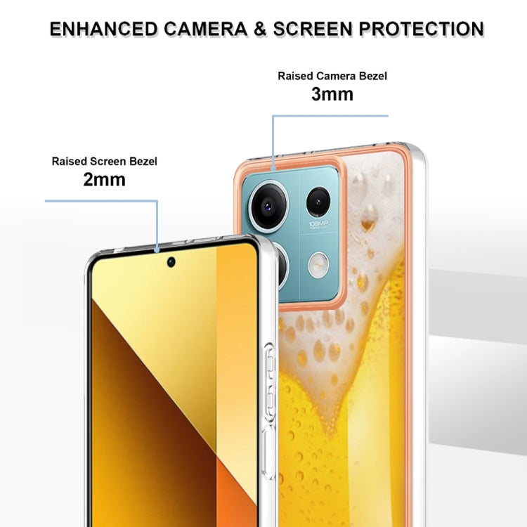 For Xiaomi Redmi Note 13 5G Electroplating Marble Dual-side IMD Phone Case(Draft Beer) - Note 13 Cases by PMC TechLife | Online Shopping South Africa | PMC TechLife | Buy Now Pay Later Mobicred