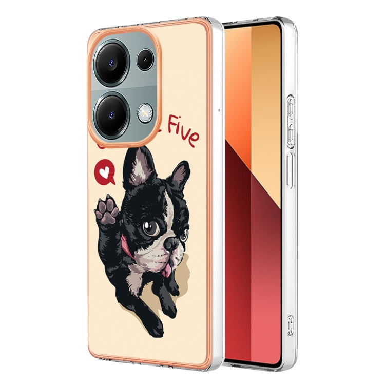For Xiaomi Redmi Note 13 Pro 4G/Poco M6 Pro 4G Electroplating Marble Dual-side IMD Phone Case(Lucky Dog) - Note 13 Pro Cases by PMC TechLife | Online Shopping South Africa | PMC TechLife | Buy Now Pay Later Mobicred