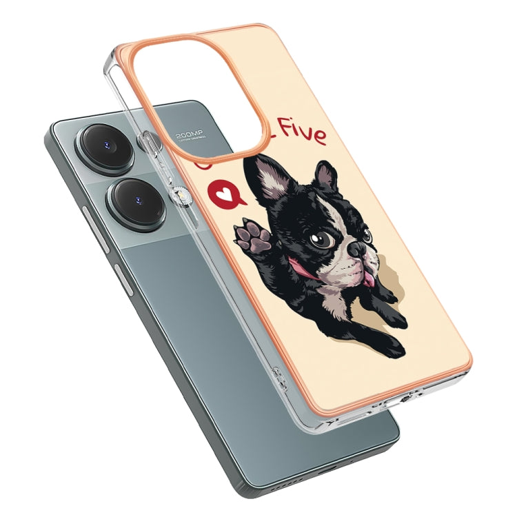 For Xiaomi Redmi Note 13 Pro 4G/Poco M6 Pro 4G Electroplating Marble Dual-side IMD Phone Case(Lucky Dog) - Note 13 Pro Cases by PMC TechLife | Online Shopping South Africa | PMC TechLife | Buy Now Pay Later Mobicred