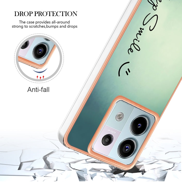 For Xiaomi Redmi Note 13 Pro 5G Global Electroplating Marble Dual-side IMD Phone Case(Smile) - Note 13 Pro Cases by PMC TechLife | Online Shopping South Africa | PMC TechLife | Buy Now Pay Later Mobicred
