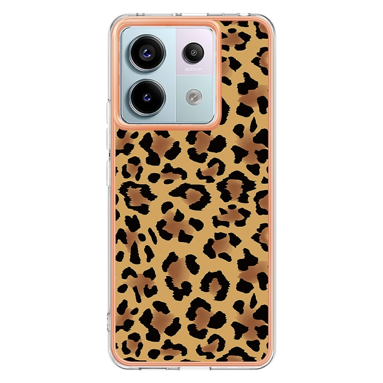 For Xiaomi Redmi Note 13 Pro 5G Global Electroplating Marble Dual-side IMD Phone Case(Leopard Print) - Note 13 Pro Cases by PMC TechLife | Online Shopping South Africa | PMC TechLife | Buy Now Pay Later Mobicred