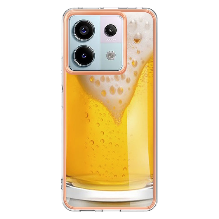 For Xiaomi Redmi Note 13 Pro 5G Global Electroplating Marble Dual-side IMD Phone Case(Draft Beer) - Note 13 Pro Cases by PMC TechLife | Online Shopping South Africa | PMC TechLife | Buy Now Pay Later Mobicred