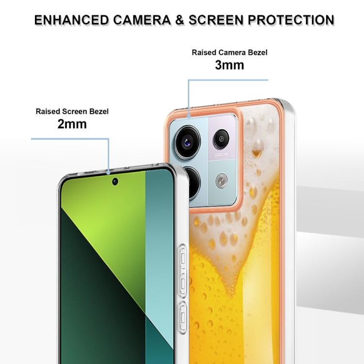 For Xiaomi Redmi Note 13 Pro 5G Global Electroplating Marble Dual-side IMD Phone Case(Draft Beer) - Note 13 Pro Cases by PMC TechLife | Online Shopping South Africa | PMC TechLife | Buy Now Pay Later Mobicred