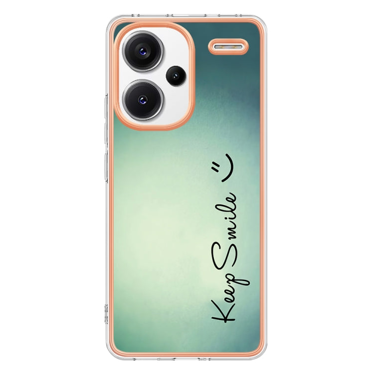 For Xiaomi Redmi Note 13 Pro+ 5G Electroplating Marble Dual-side IMD Phone Case(Smile) - Note 13 Pro+ Cases by PMC TechLife | Online Shopping South Africa | PMC TechLife | Buy Now Pay Later Mobicred