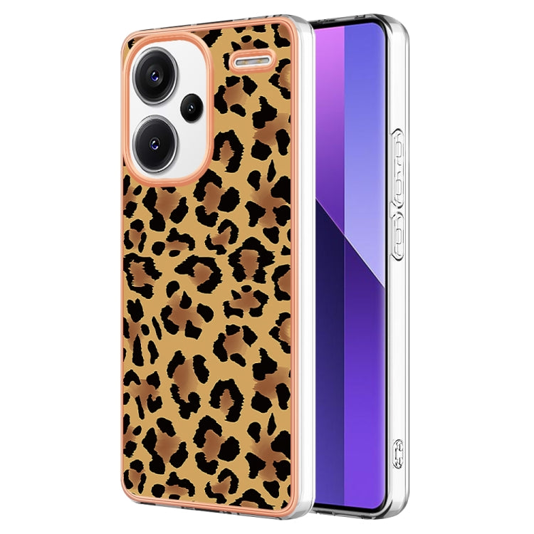 For Xiaomi Redmi Note 13 Pro+ 5G Electroplating Marble Dual-side IMD Phone Case(Leopard Print) - Note 13 Pro+ Cases by PMC TechLife | Online Shopping South Africa | PMC TechLife | Buy Now Pay Later Mobicred