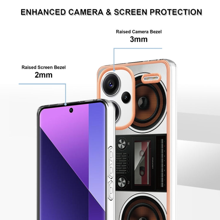 For Xiaomi Redmi Note 13 Pro+ 5G Electroplating Marble Dual-side IMD Phone Case(Retro Radio) - Note 13 Pro+ Cases by PMC TechLife | Online Shopping South Africa | PMC TechLife | Buy Now Pay Later Mobicred