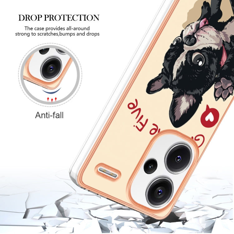 For Xiaomi Redmi Note 13 Pro+ 5G Electroplating Marble Dual-side IMD Phone Case(Lucky Dog) - Note 13 Pro+ Cases by PMC TechLife | Online Shopping South Africa | PMC TechLife | Buy Now Pay Later Mobicred