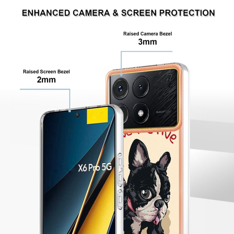 For Xiaomi Poco X6 Pro / Redmi K70E Electroplating Marble Dual-side IMD Phone Case(Lucky Dog) - K70E Cases by PMC TechLife | Online Shopping South Africa | PMC TechLife | Buy Now Pay Later Mobicred