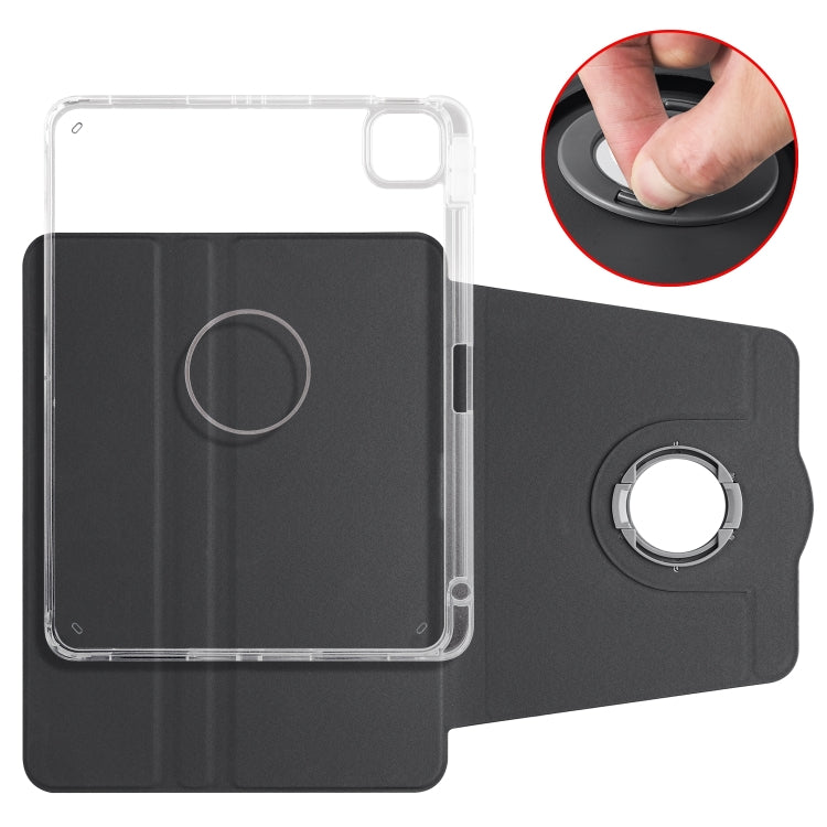 For iPad Air 11 2025 / 2024 Clear Acrylic 360 Rotation Detachable Leather Tablet Case(Black) - iPad Air 11 2025 / 2024 Cases by PMC TechLife | Online Shopping South Africa | PMC TechLife | Buy Now Pay Later Mobicred