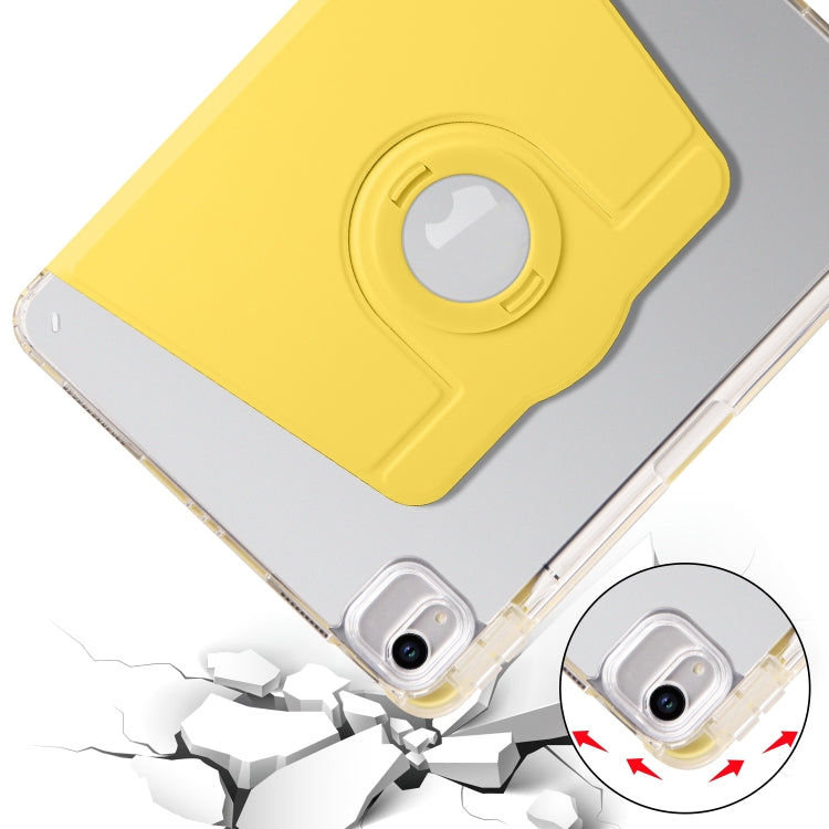 For iPad Air 11 2024 Clear Acrylic 360 Rotation Detachable Leather Tablet Case(Yellow) - iPad Air 11 2024 Cases by PMC TechLife | Online Shopping South Africa | PMC TechLife | Buy Now Pay Later Mobicred