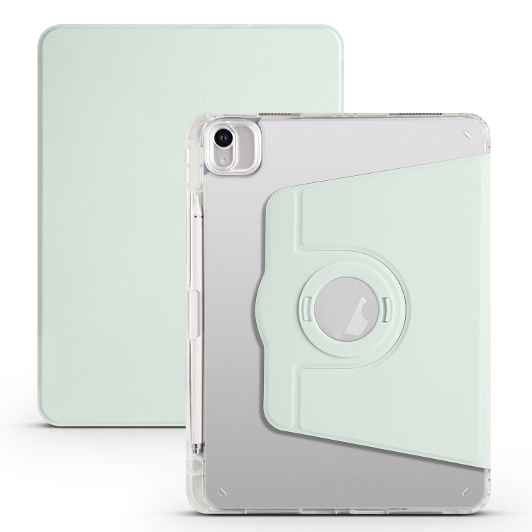 For iPad Air 11 2024 Clear Acrylic 360 Rotation Detachable Leather Tablet Case(Light Green) - iPad Air 11 2024 Cases by PMC TechLife | Online Shopping South Africa | PMC TechLife | Buy Now Pay Later Mobicred