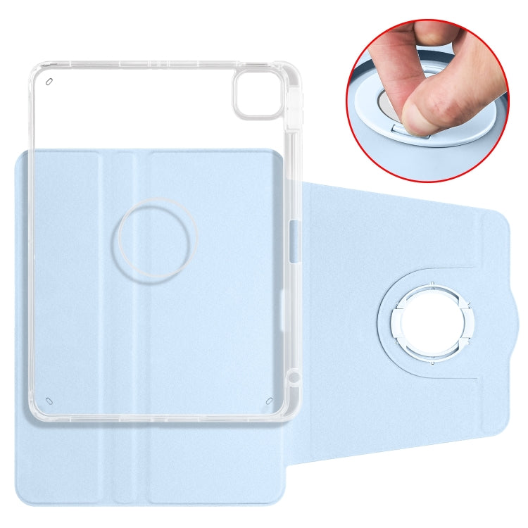 For iPad Air 13 2024 Clear Acrylic 360 Rotation Detachable Leather Tablet Case(Ice Blue) - iPad Air 13 2024 Cases by PMC TechLife | Online Shopping South Africa | PMC TechLife | Buy Now Pay Later Mobicred