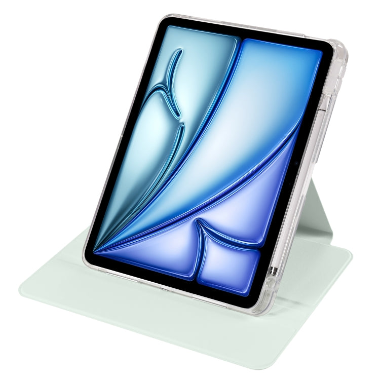 For iPad Air 13 2025 / 2024 Clear Acrylic 360 Rotation Detachable Leather Tablet Case(Light Green) - iPad Air 13 2025 / 2024 Cases by PMC TechLife | Online Shopping South Africa | PMC TechLife | Buy Now Pay Later Mobicred