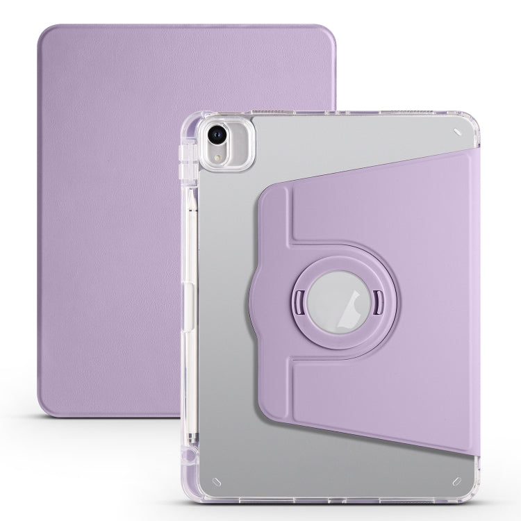 For iPad Air 13 2024 Clear Acrylic 360 Rotation Detachable Leather Tablet Case(Light Purple) - iPad Air 13 2024 Cases by PMC TechLife | Online Shopping South Africa | PMC TechLife | Buy Now Pay Later Mobicred