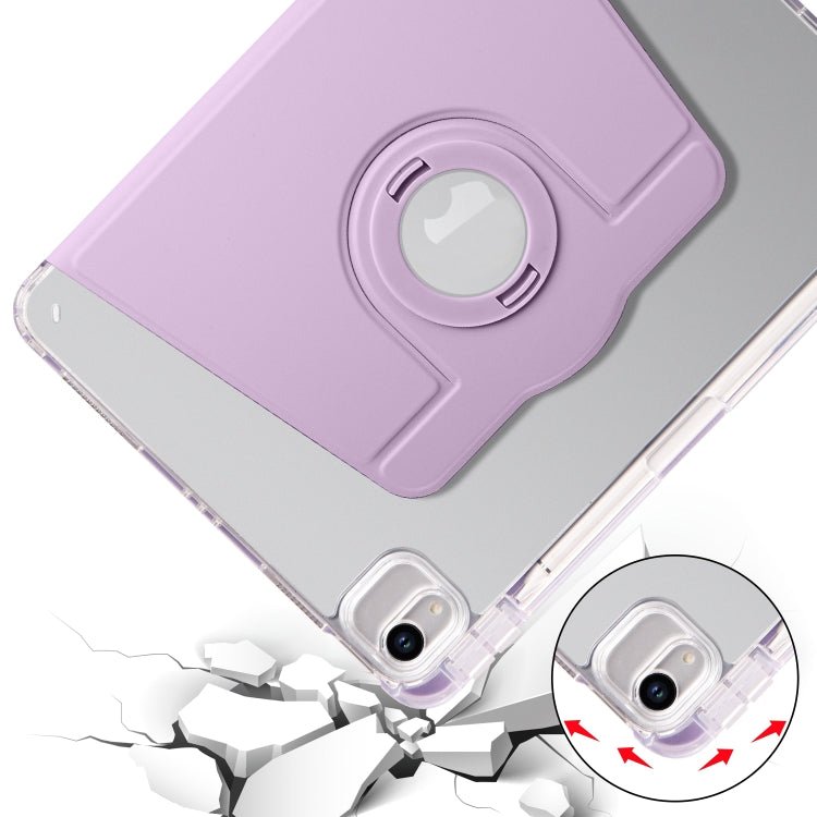 For iPad Air 13 2024 Clear Acrylic 360 Rotation Detachable Leather Tablet Case(Light Purple) - iPad Air 13 2024 Cases by PMC TechLife | Online Shopping South Africa | PMC TechLife | Buy Now Pay Later Mobicred