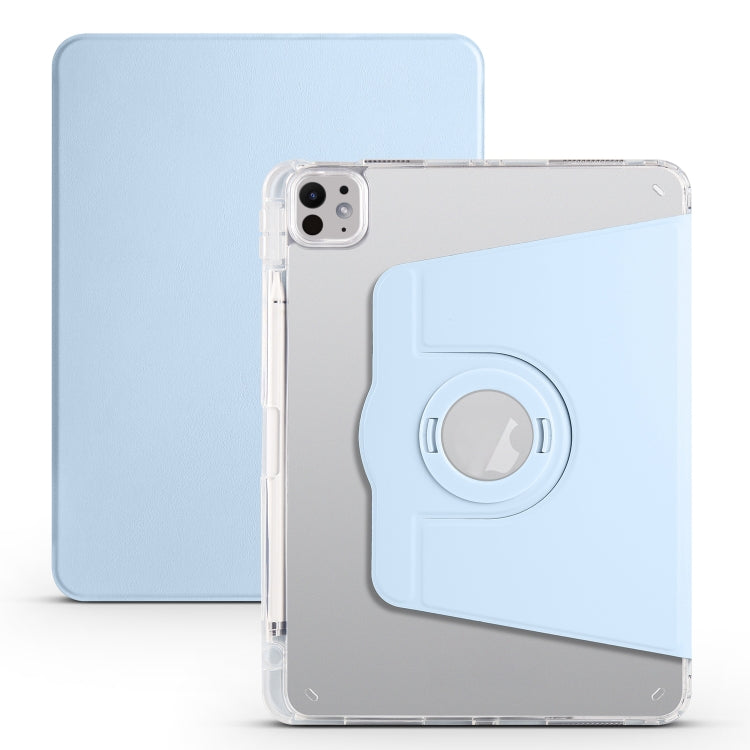 For iPad Pro 11 2024 Clear Acrylic 360 Rotation Detachable Leather Tablet Case(Ice Blue) - iPad Pro 11 2024 Cases by PMC TechLife | Online Shopping South Africa | PMC TechLife | Buy Now Pay Later Mobicred