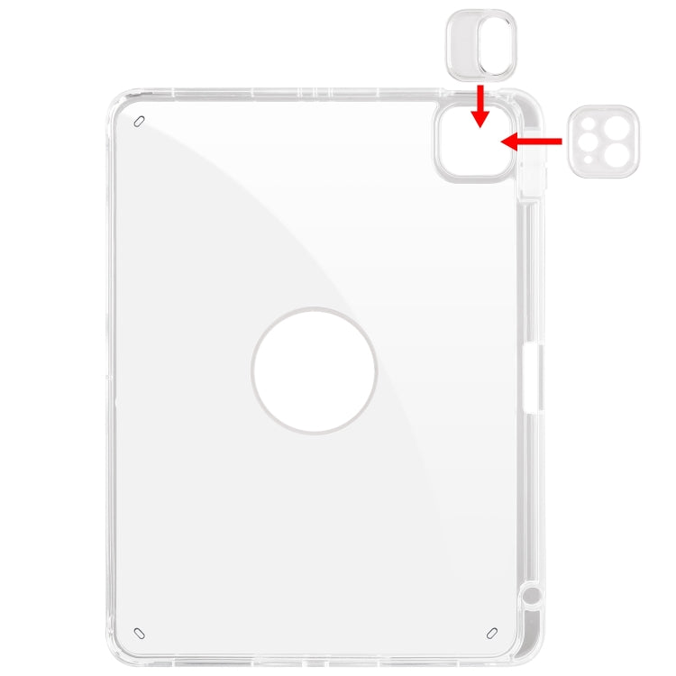 For iPad Pro 11 2024 Clear Acrylic 360 Rotation Detachable Leather Tablet Case(Yellow) - iPad Pro 11 2024 Cases by PMC TechLife | Online Shopping South Africa | PMC TechLife | Buy Now Pay Later Mobicred