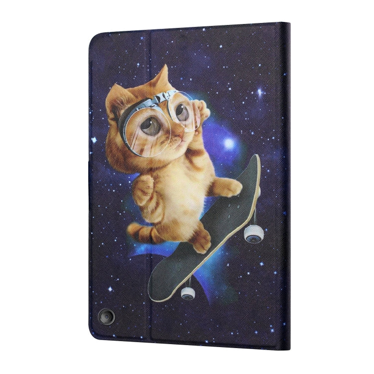 For Amazon Kindle Fire Max 11 Colored Drawing Smart Leather Tablet Case(Skateboard Cat) - Amazon by PMC TechLife | Online Shopping South Africa | PMC TechLife | Buy Now Pay Later Mobicred