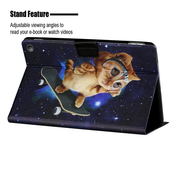 For Amazon Kindle Fire Max 11 Colored Drawing Smart Leather Tablet Case(Skateboard Cat) - Amazon by PMC TechLife | Online Shopping South Africa | PMC TechLife | Buy Now Pay Later Mobicred