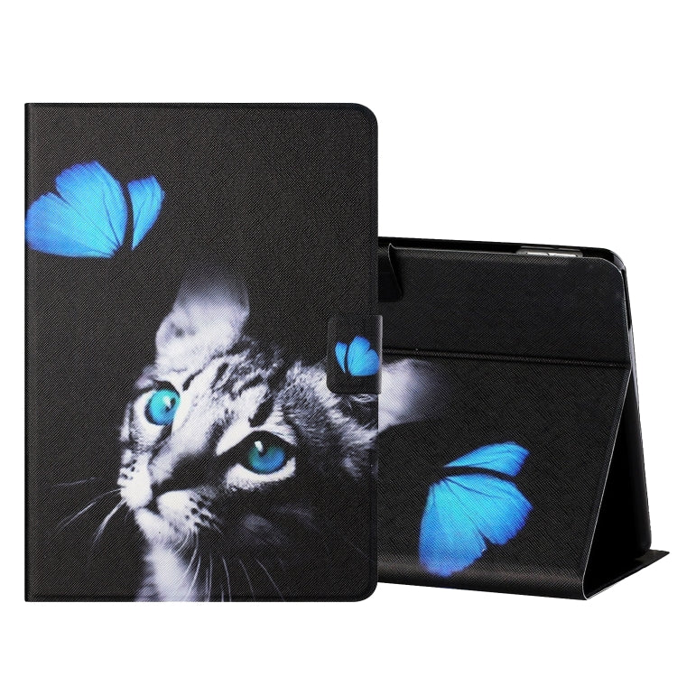 For Amazon Kindle Fire Max 11 Colored Drawing Smart Leather Tablet Case(Butterfly Cat) - Amazon by PMC TechLife | Online Shopping South Africa | PMC TechLife | Buy Now Pay Later Mobicred