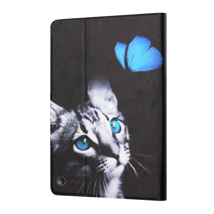 For Amazon Kindle Fire Max 11 Colored Drawing Smart Leather Tablet Case(Butterfly Cat) - Amazon by PMC TechLife | Online Shopping South Africa | PMC TechLife | Buy Now Pay Later Mobicred
