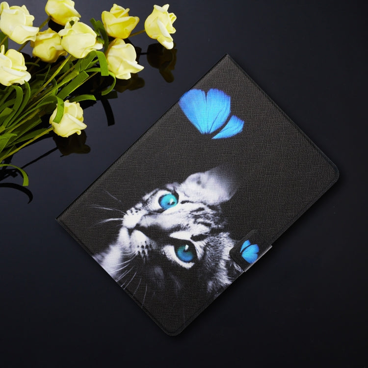 For Amazon Kindle Fire Max 11 Colored Drawing Smart Leather Tablet Case(Butterfly Cat) - Amazon by PMC TechLife | Online Shopping South Africa | PMC TechLife | Buy Now Pay Later Mobicred