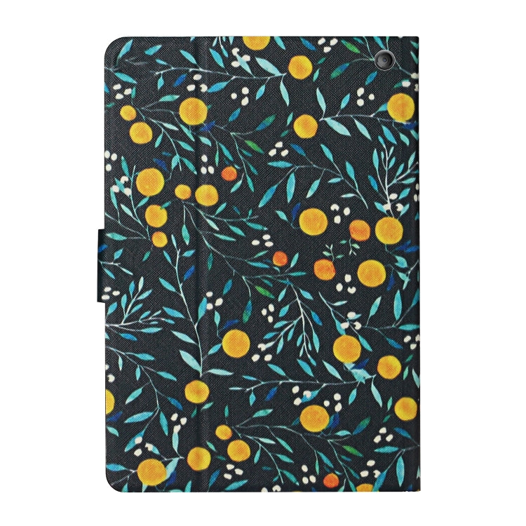 For Amazon Kindle Fire Max 11 Colored Drawing Flower Smart Leather Tablet Case(Yellow Fruit) - Amazon by PMC TechLife | Online Shopping South Africa | PMC TechLife | Buy Now Pay Later Mobicred