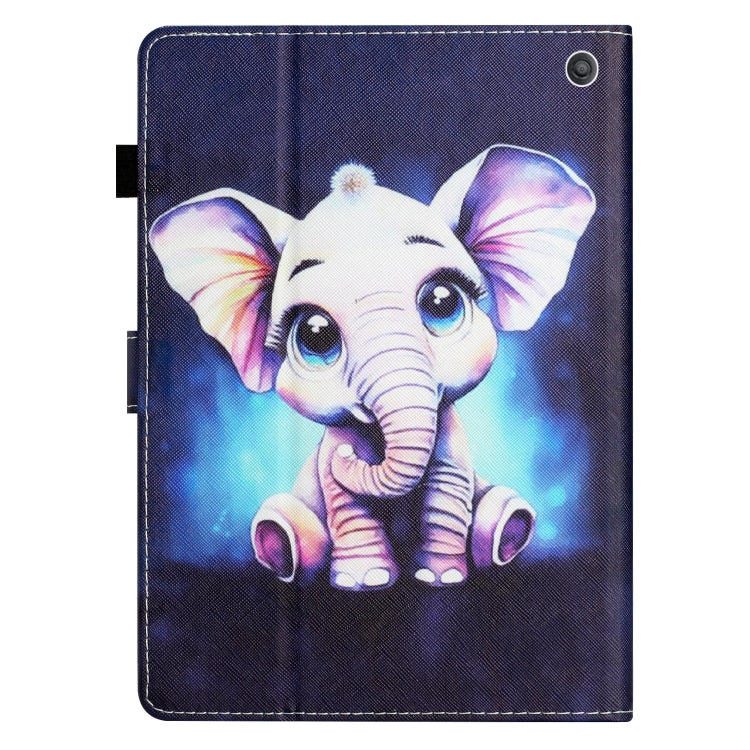 For Amazon Kindle Fire Max 11 Coloured Drawing Stitching Smart Leather Tablet Case(Elephant) - Amazon by PMC TechLife | Online Shopping South Africa | PMC TechLife | Buy Now Pay Later Mobicred