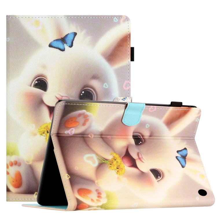 For Amazon Kindle Fire Max 11 Coloured Drawing Stitching Smart Leather Tablet Case(Rabbit) - Amazon by PMC TechLife | Online Shopping South Africa | PMC TechLife | Buy Now Pay Later Mobicred