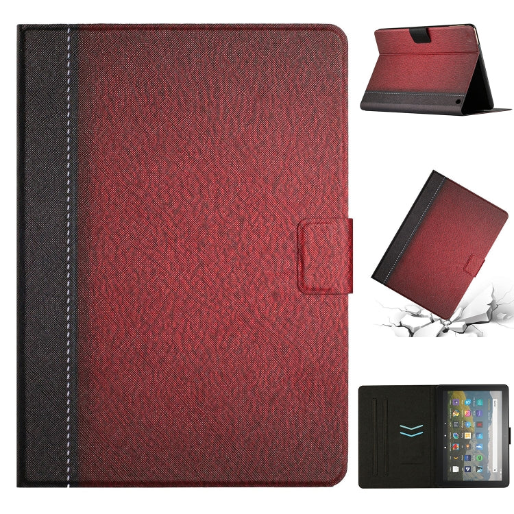 For Amazon Kindle Fire Max 11 Solid Color Stitching Smart Leather Tablet Case(Red) - Amazon by PMC TechLife | Online Shopping South Africa | PMC TechLife | Buy Now Pay Later Mobicred